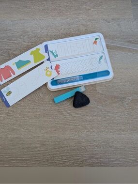 LOVEVERY Trace & Erase Wooden Board Activity Set with Tracing Cards & Eraser